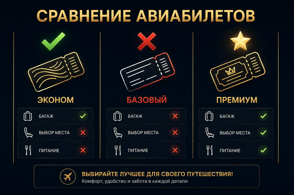 Типы авиатарифов