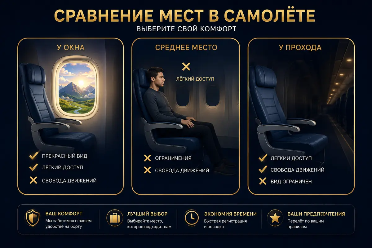 Сравнение мест в самолёте